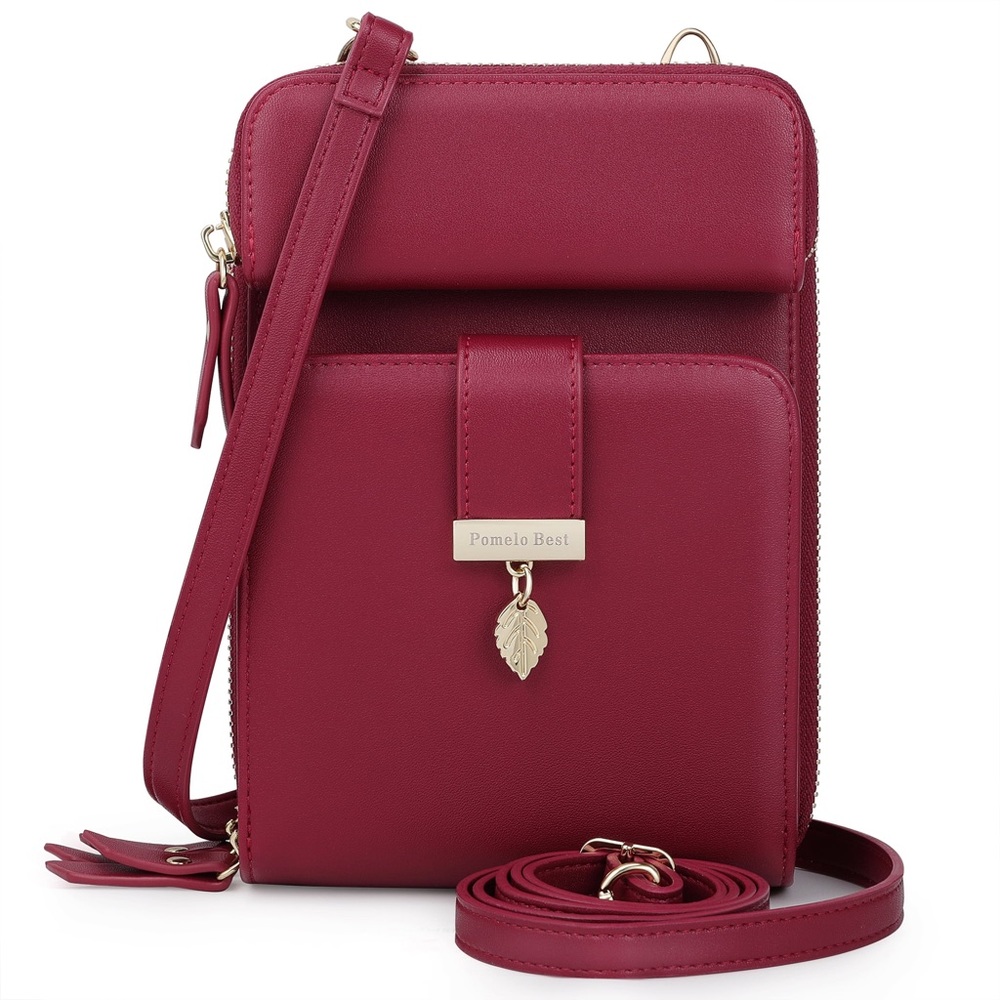 Brand New Pomelo Red Crossbody Phone Bag with Front Pocket
